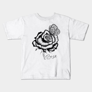 Rose and Butterfly. Kids T-Shirt